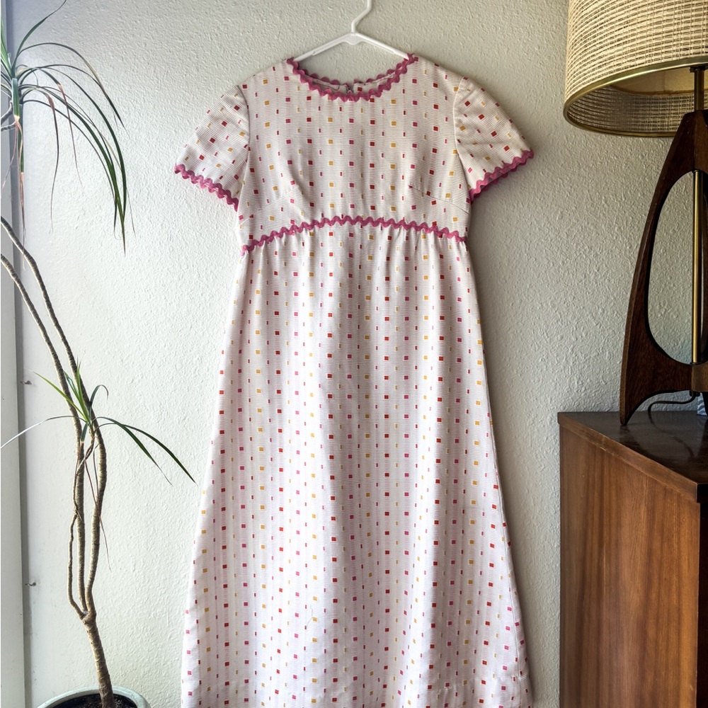 Handmade 1970s Maxi Dress with Ric Rac Trim